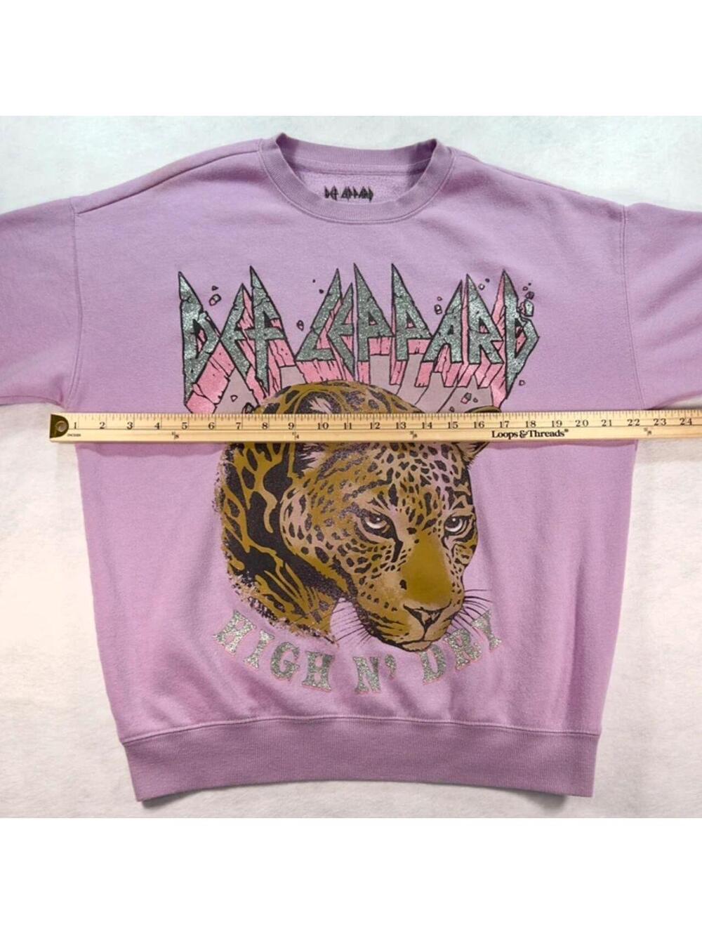 Def Leppard High ’N’ Dry Leopard Graphic Sweatshirt Purple